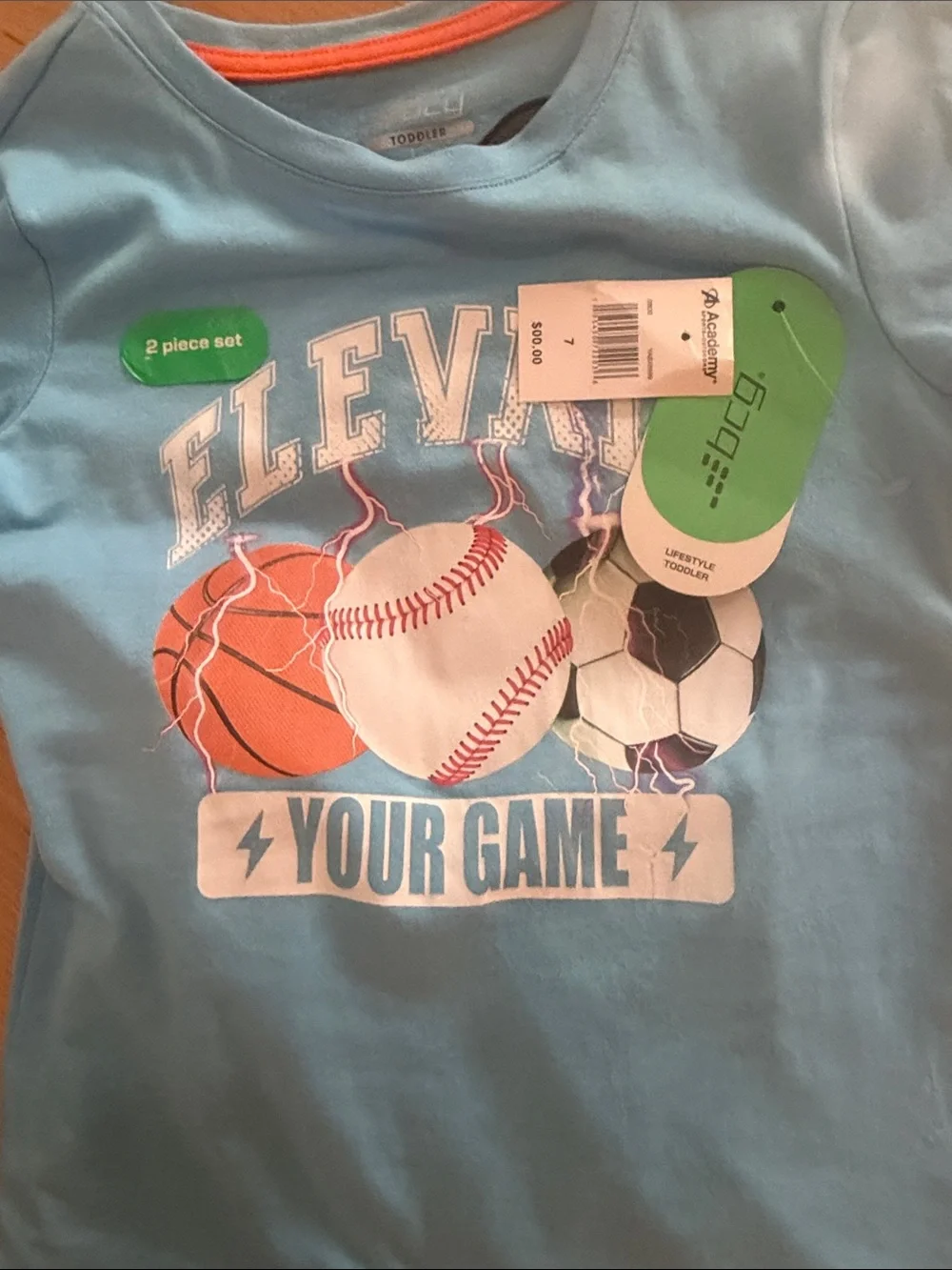 bcg Blue Tee and Navy Sports-Print Shorts Set